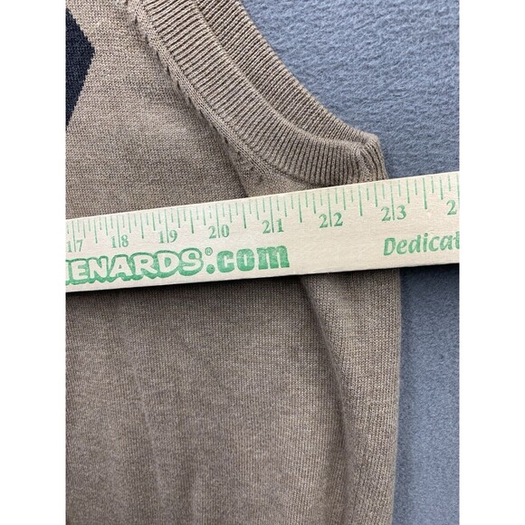 Dockers Sweater Vest Mens XL Beige Black Argyle V Neck 100% Cotton Sleeveless - Picture 6 of 13